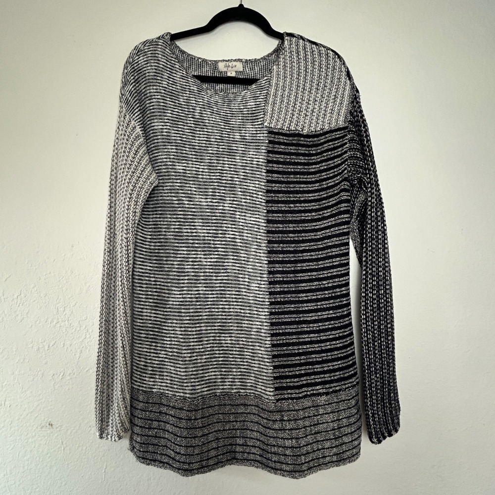Grunge minimalist Patchwork tunic sweater dress/top size medium by Style & Co
